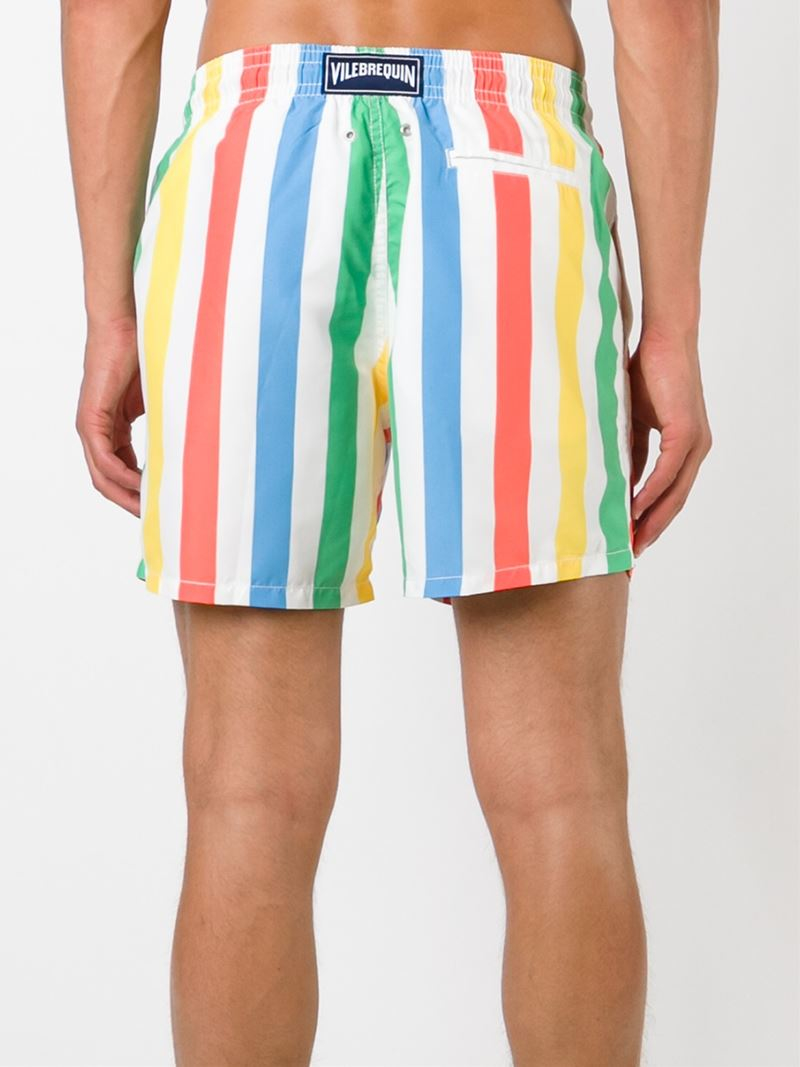 Lyst Vilebrequin Striped Swim Shorts in White for Men