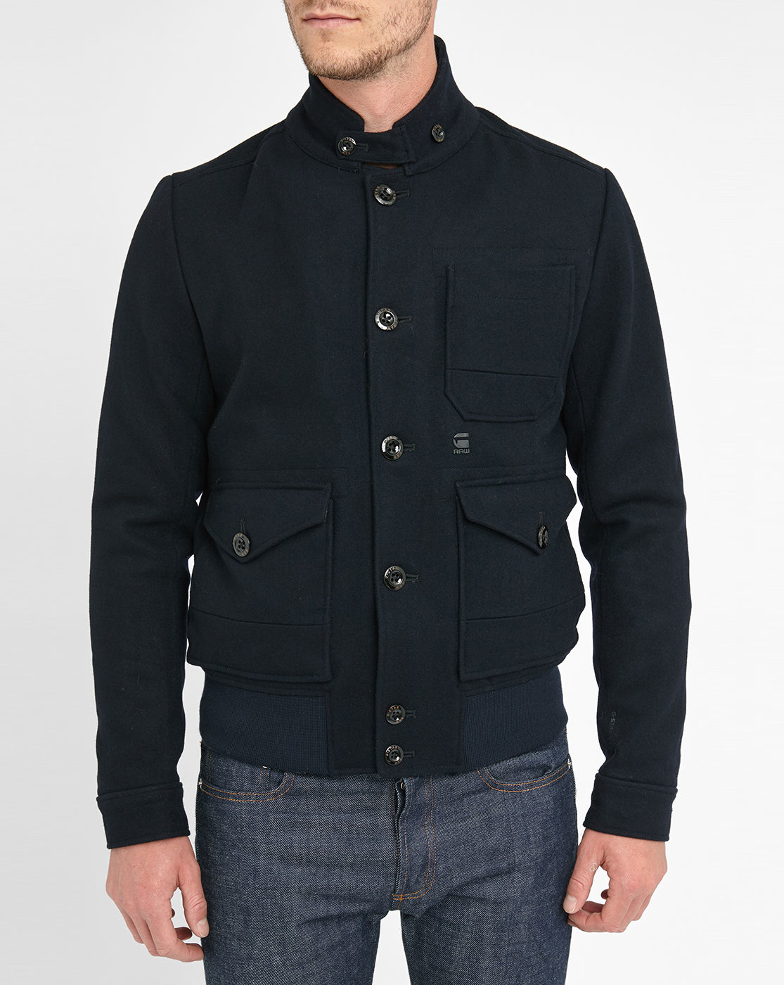 G-star raw Navy Varsity-style Rivo Wool Bomber Jacket With Patch ...