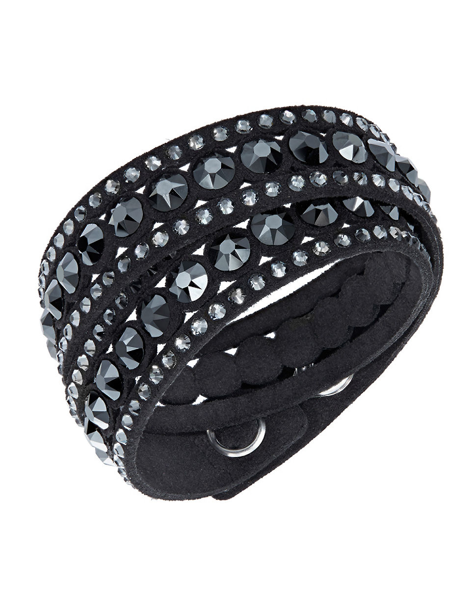 Swarovski Crystal Double Wrap Bracelet in Black | Lyst