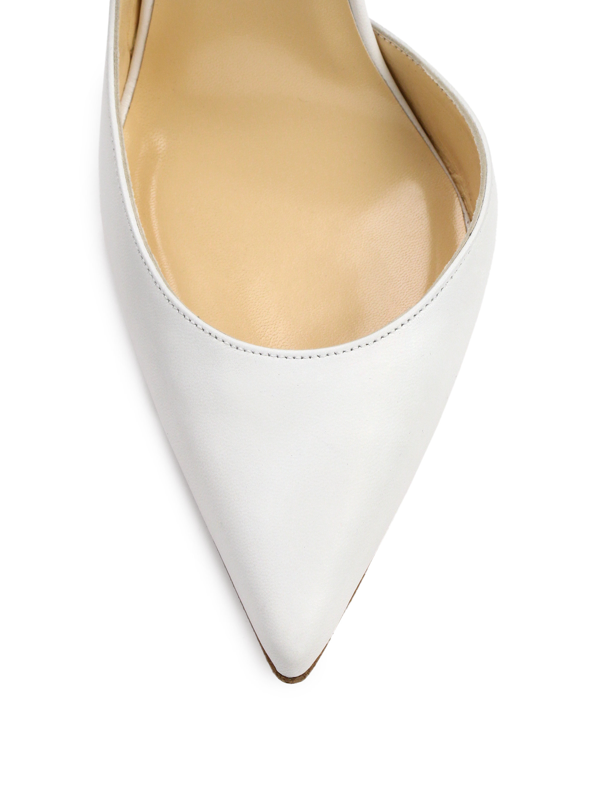 white louboutins - christian louboutin round-toe d\u0026#39;Orsay pumps Pink patent leather ...