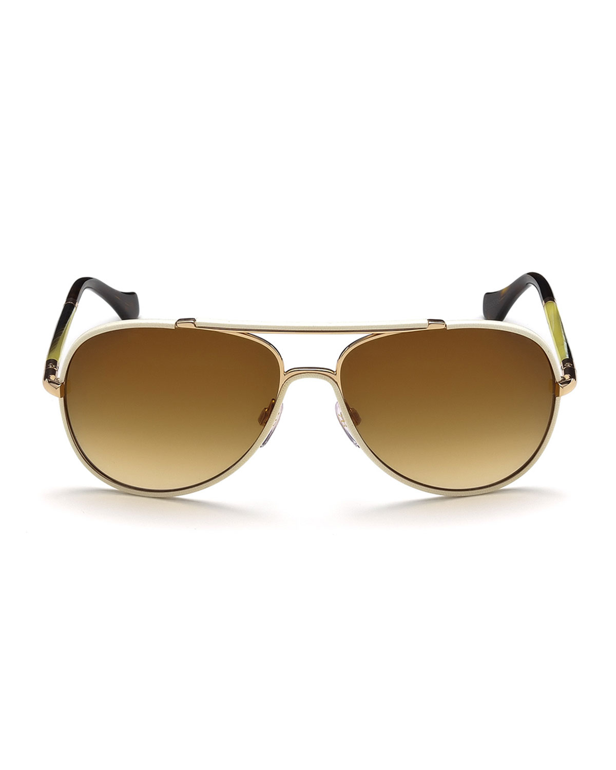 Balenciaga Leathercovered Aviator Sunglasses in Metallic for Men Lyst