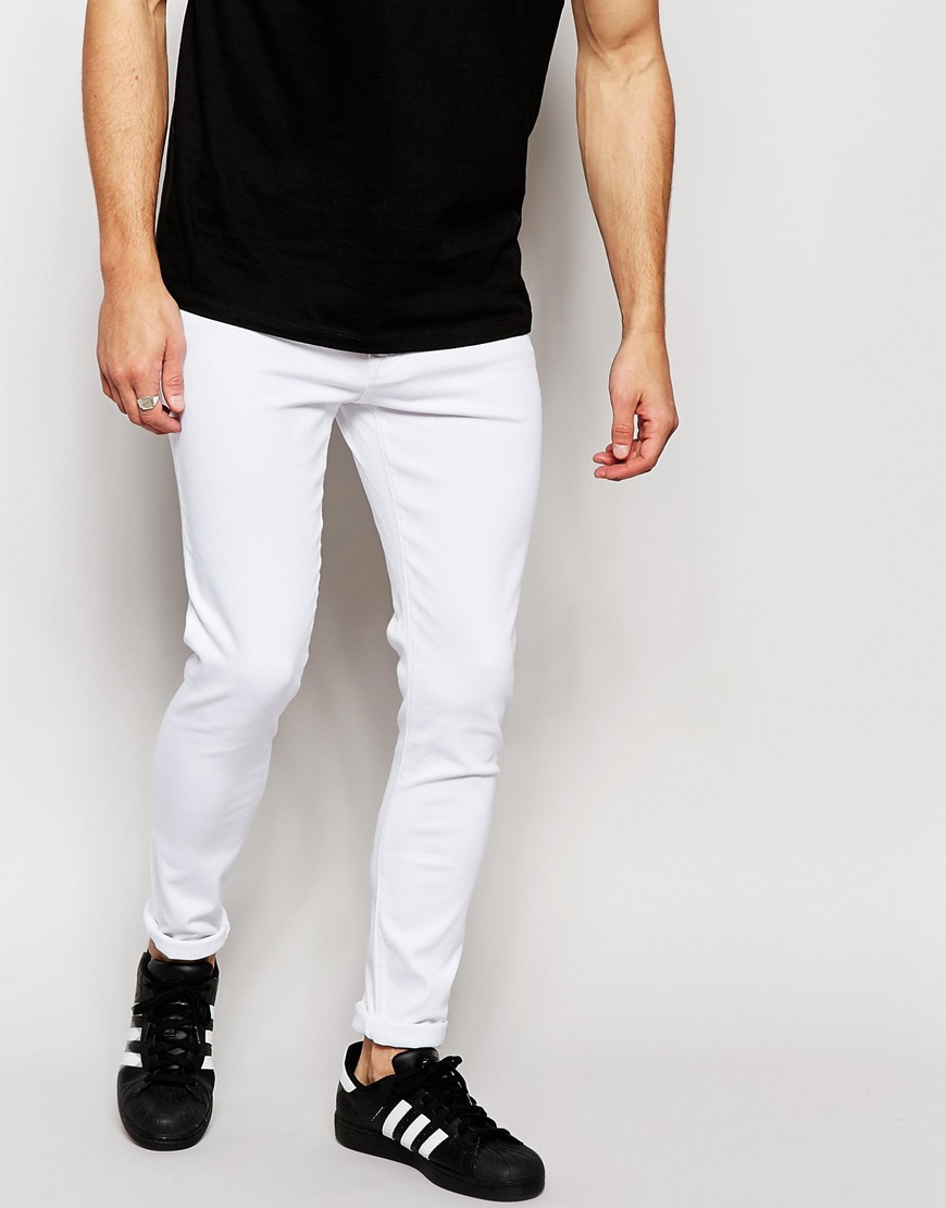 all white skinny jeans