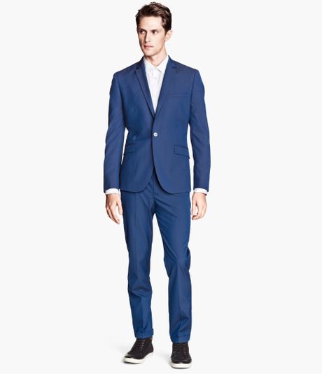 H&m Suit Trousers in Blue for Men (Bright blue) | Lyst