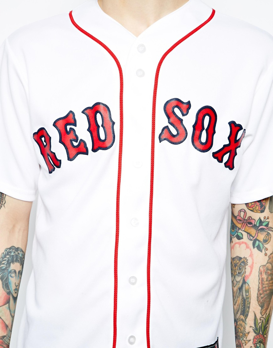 boston red sox button down jersey