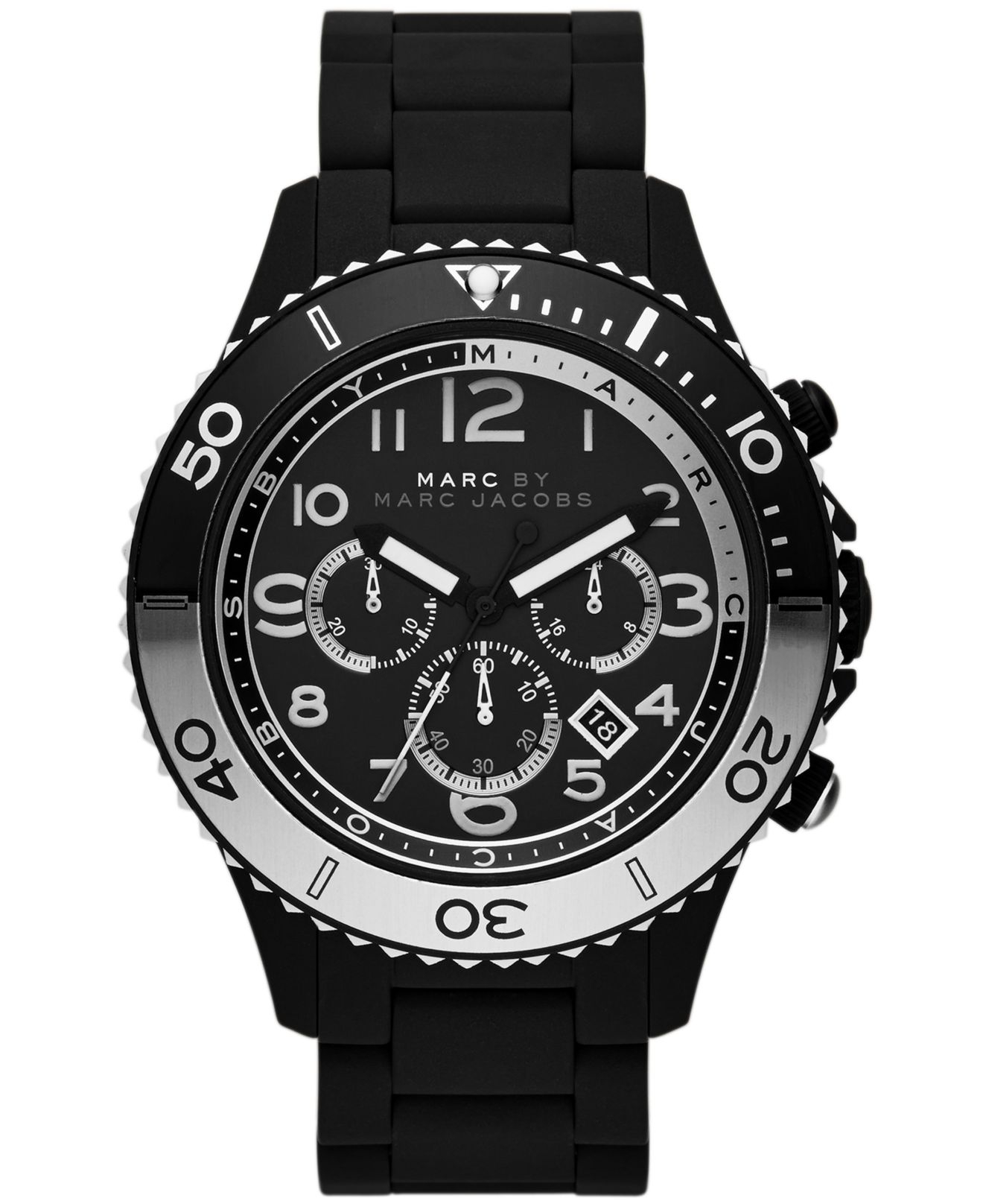 Lyst - Marc By Marc Jacobs Men'S Chronograph Rock Black Velvet Ion ...