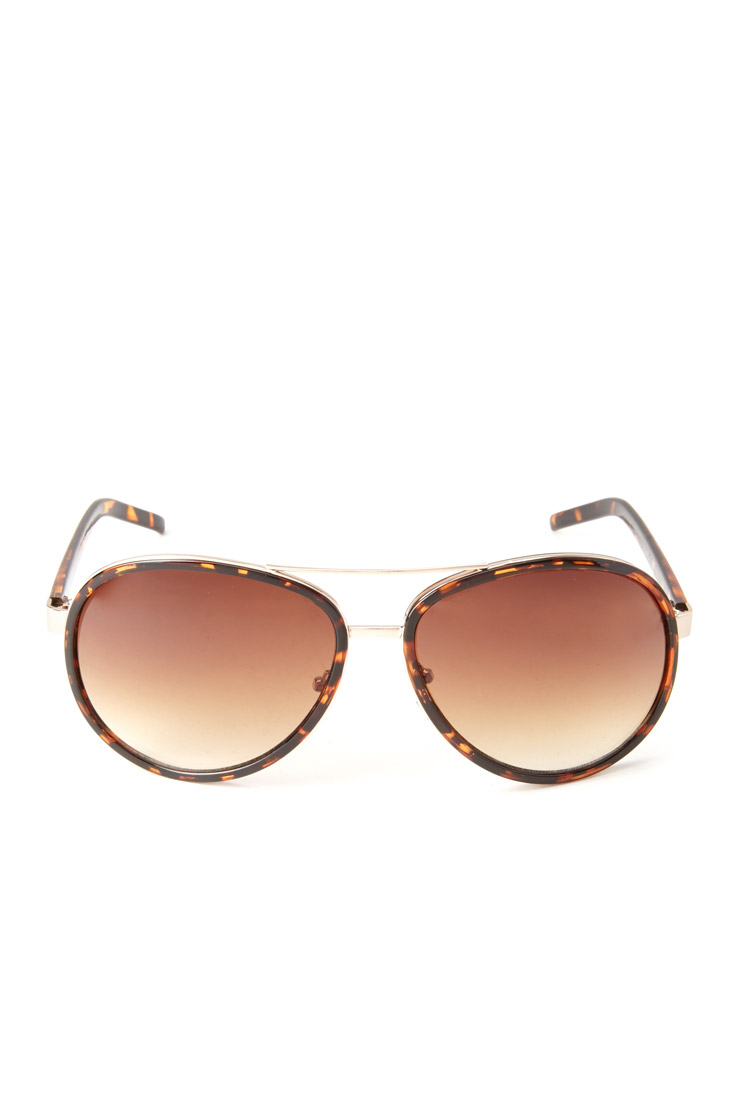 Forever 21 Aviator Sunglasses in Brown | Lyst