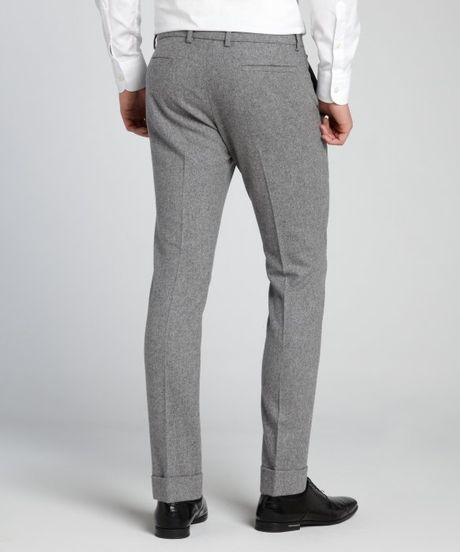 Gucci Grey Boiled Wool Cuffed Dress Pants in Gray for Men (grey) | Lyst