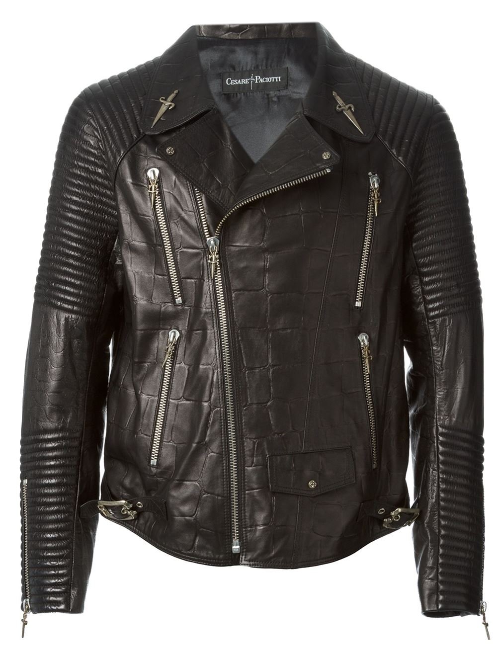 Cesare paciotti Biker Jacket in Black for Men | Lyst