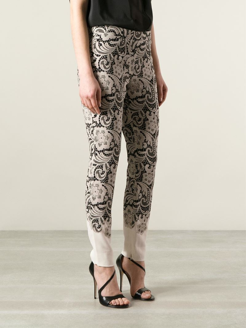 Lyst Dolce And Gabbana Lace Print Trouser In Black