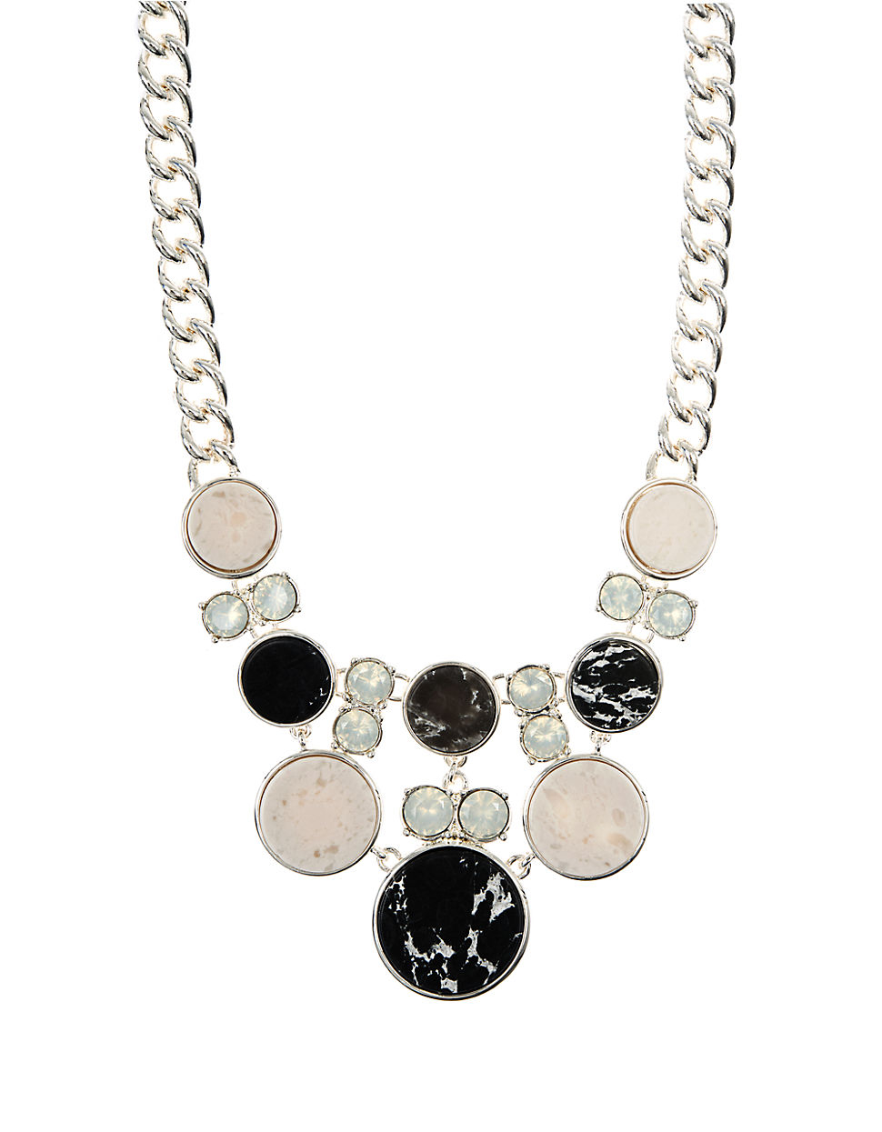 Anne Klein Silvertone Stone Necklace in Silver for Men Lyst