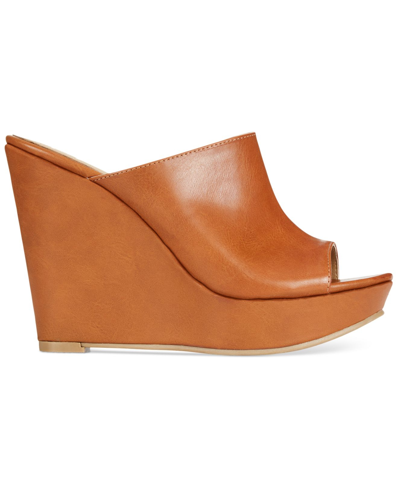 American rag Sloan Platform Wedge Mules in Brown Lyst