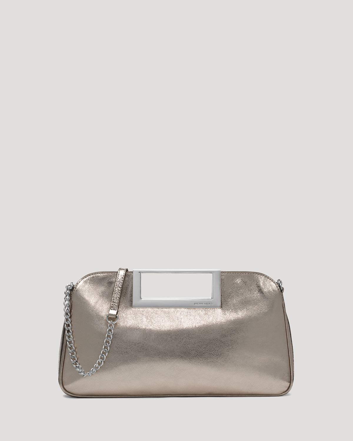 michael kors silver clutch purse