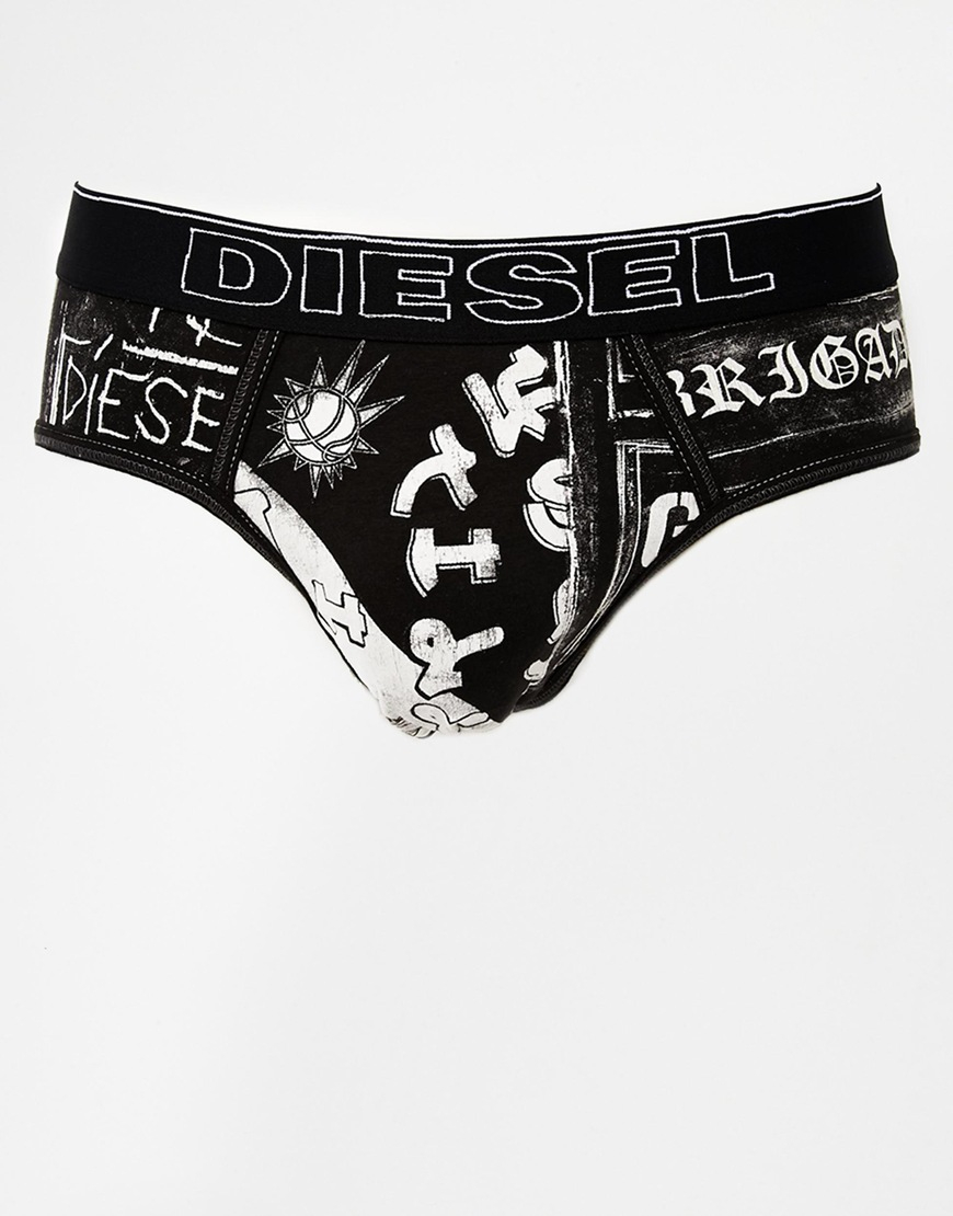 Diesel Rico Print Briefs in Black for Men Lyst