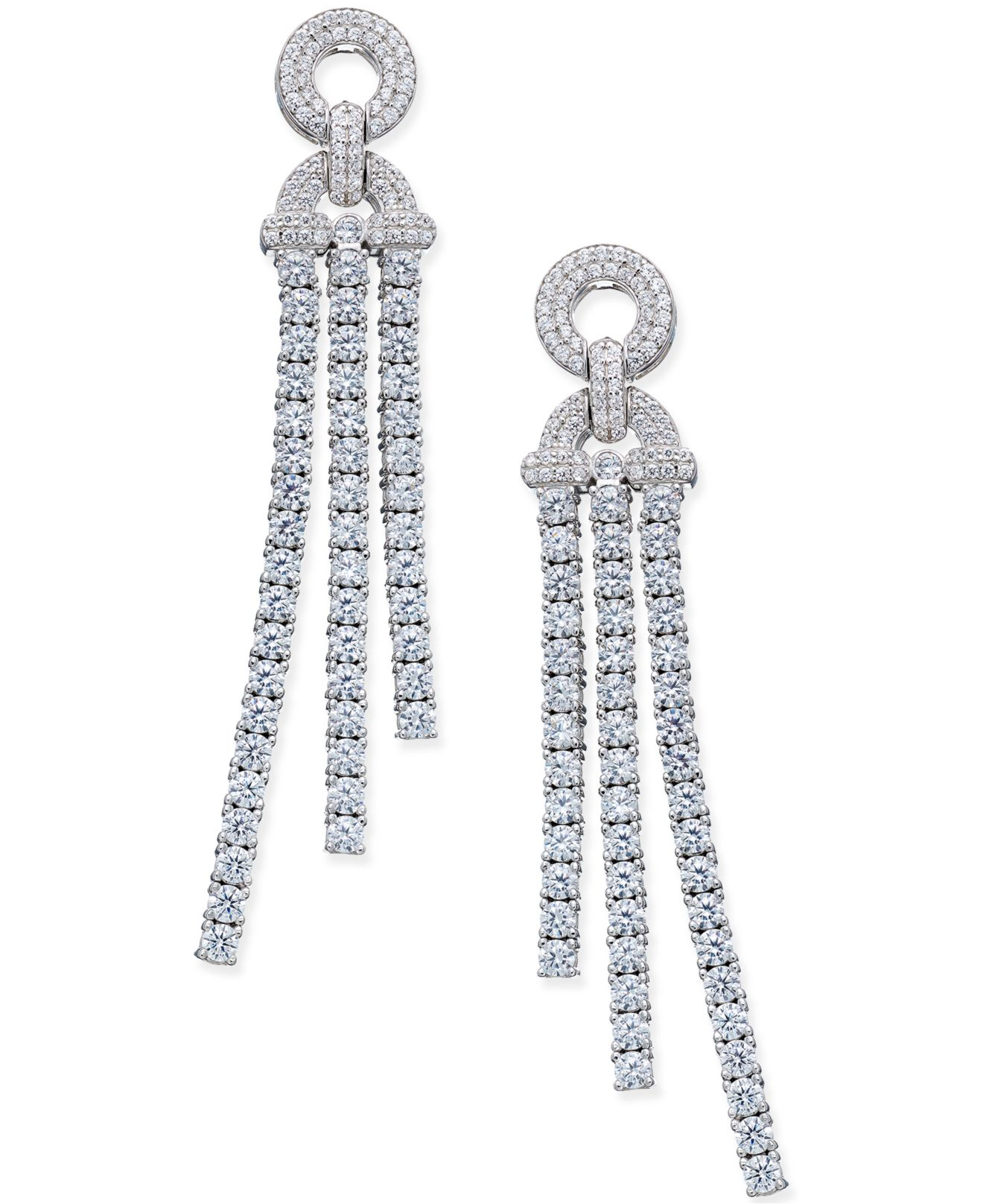 Lyst Macy S Diamond Dangle Drop Earrings 5 Ct T W In 14k White Gallery