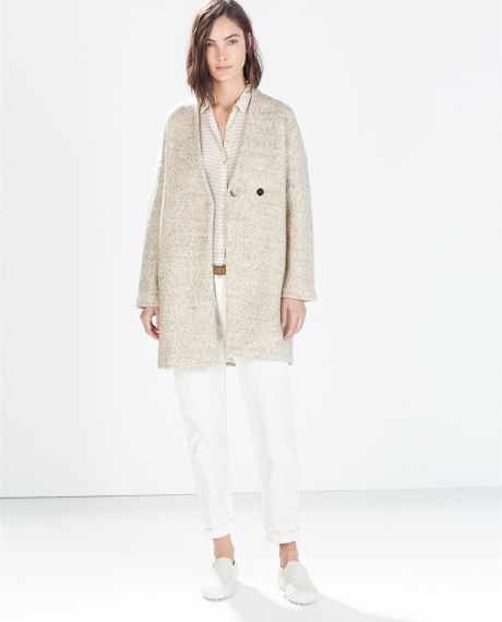 Zara Wool Coat in Beige (Mink) | Lyst