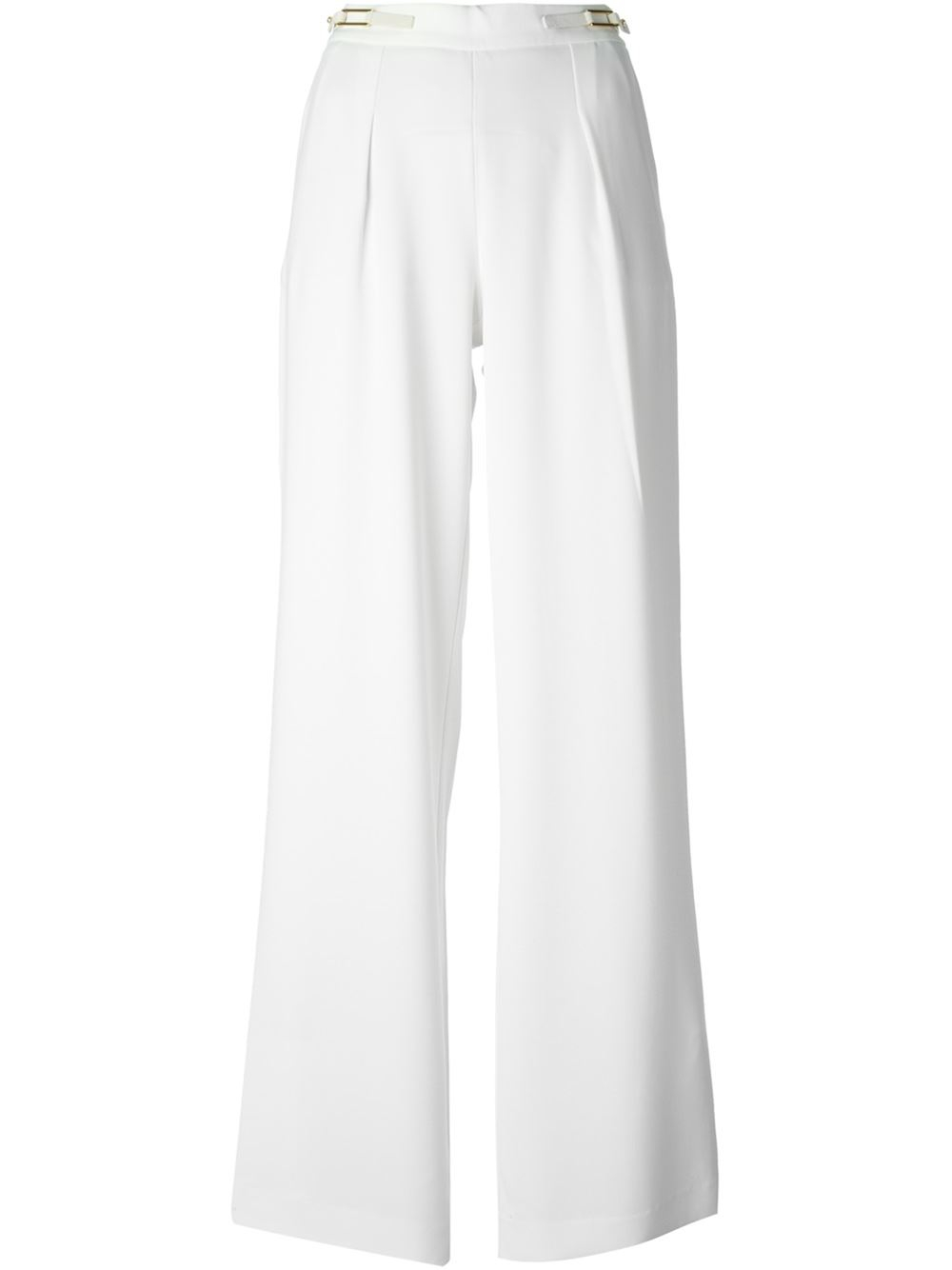 white high waisted pants wide leg