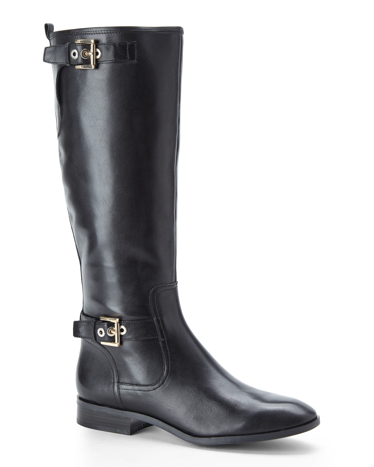 Nine West Black Bring It Riding Boots in Black | Lyst