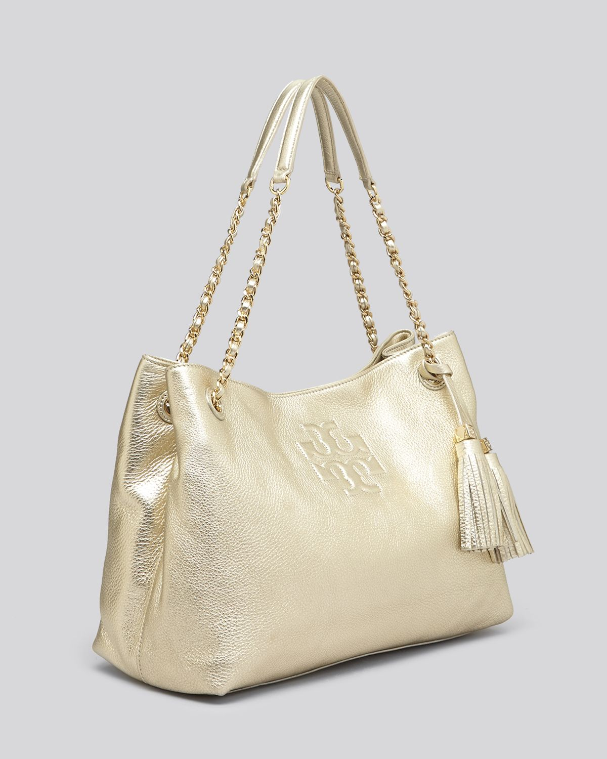 Lyst Tory Burch Tote Metallic Thea Chain Shoulder Slouchy In Gallery