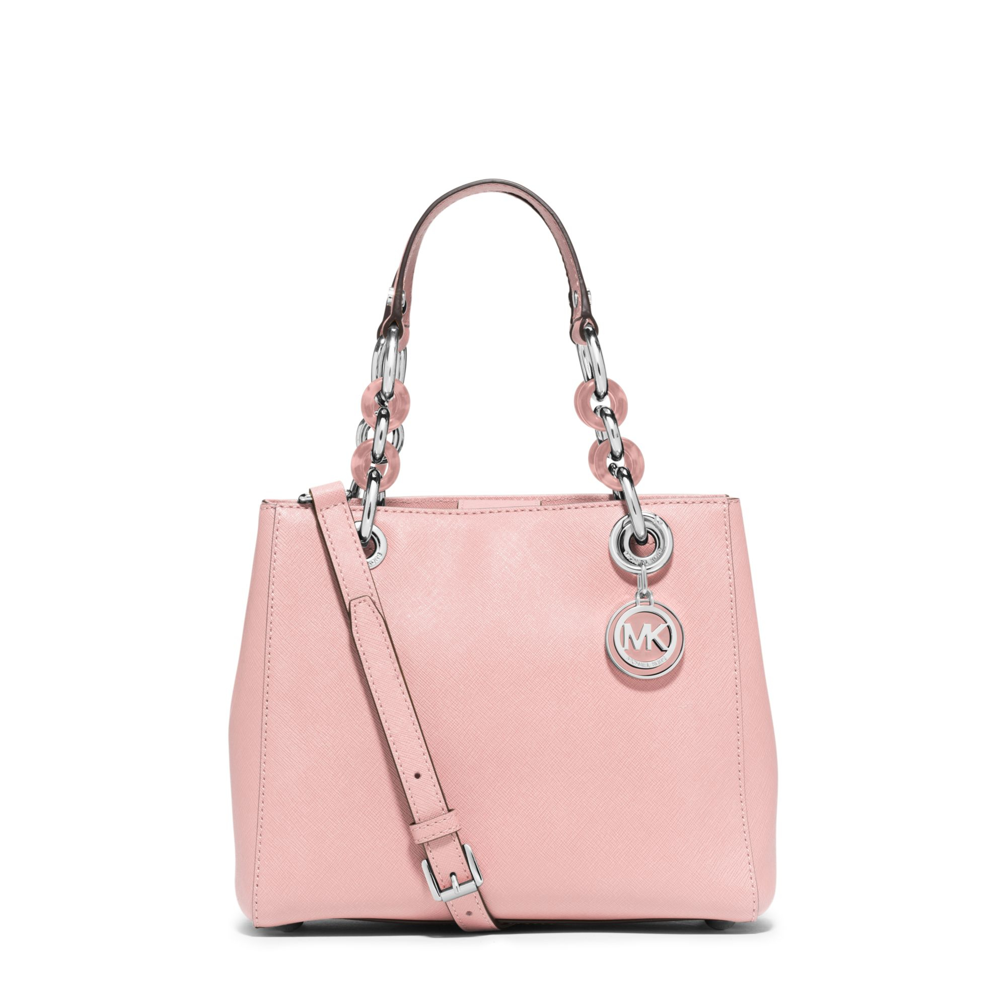Michael Kors Crocodile Embossed Leather Chantal Extra-small Messenger Bag  in Pink | Lyst