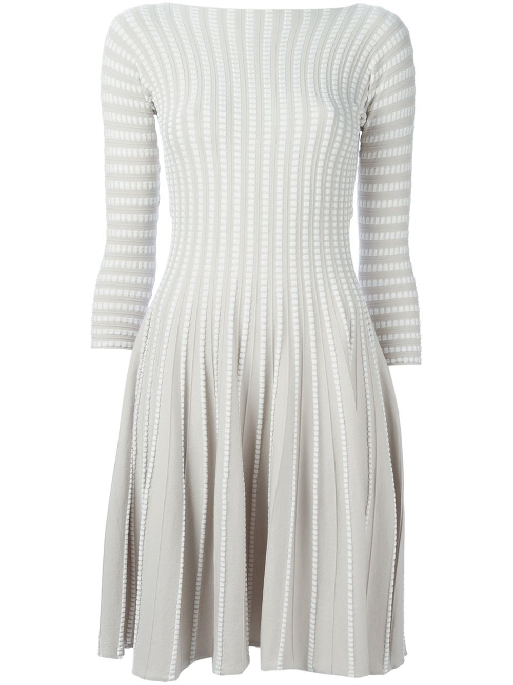 Lyst - Emporio Armani Pleated Knit Dress in Gray