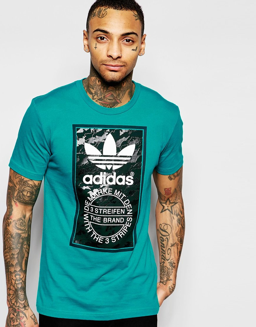 Adidas Originals T Shirt With Camo Label Print Aj7148 adidas originals t shirt with camo label print aj7148