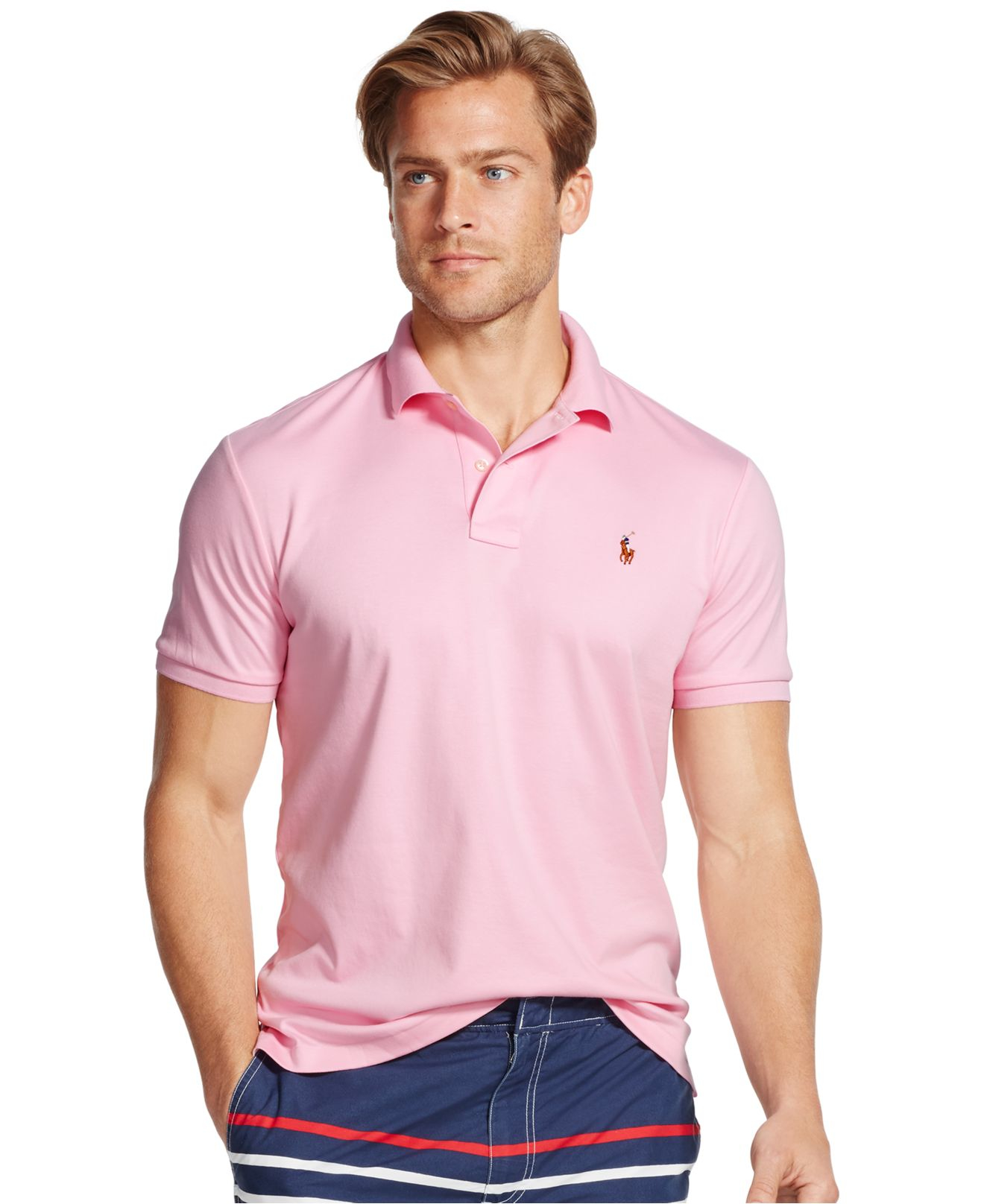 Polo ralph lauren Pima Soft-touch Shirt in Pink for Men | Lyst