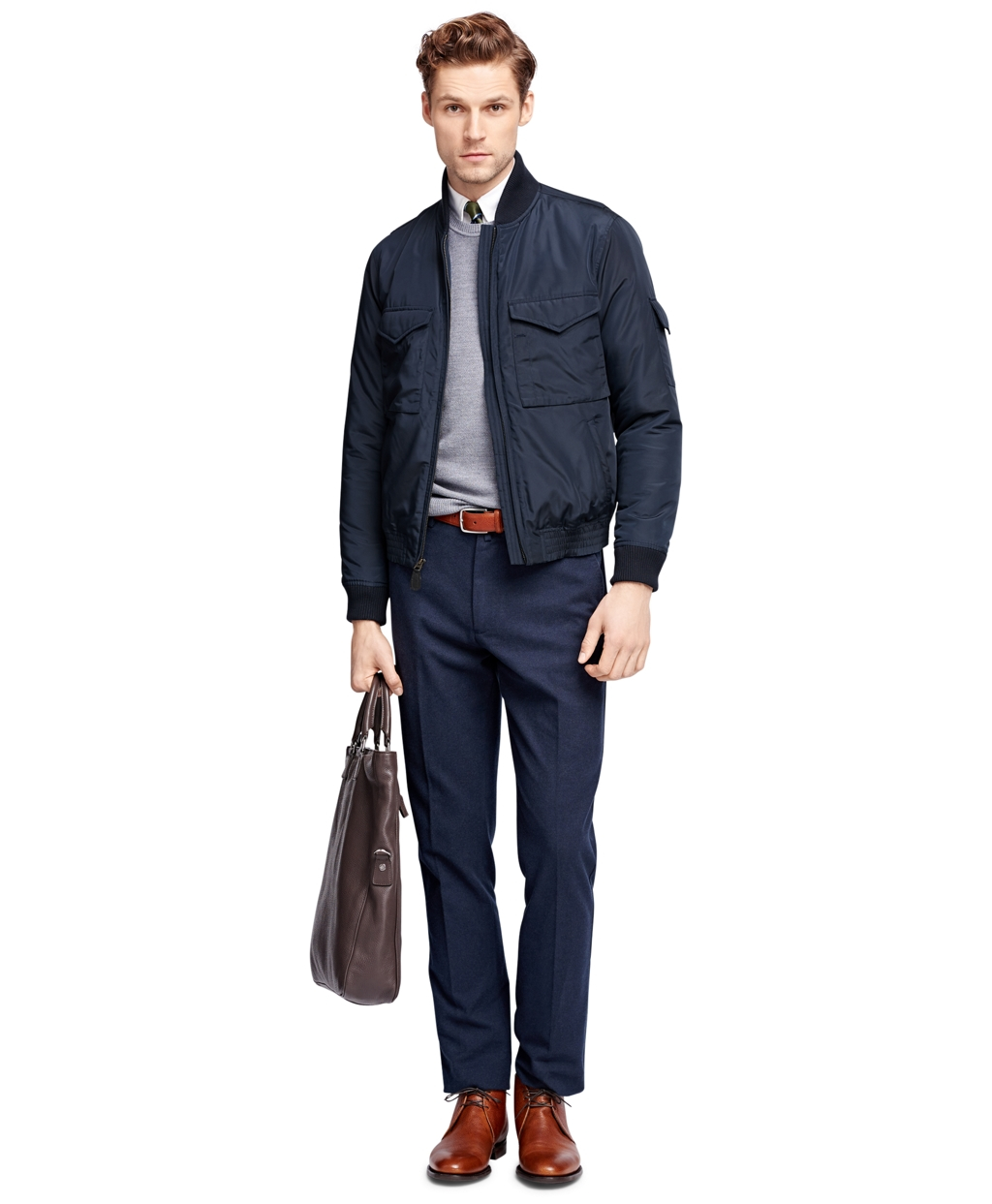 Lyst - Brooks Brothers Bomber Jacket in Blue