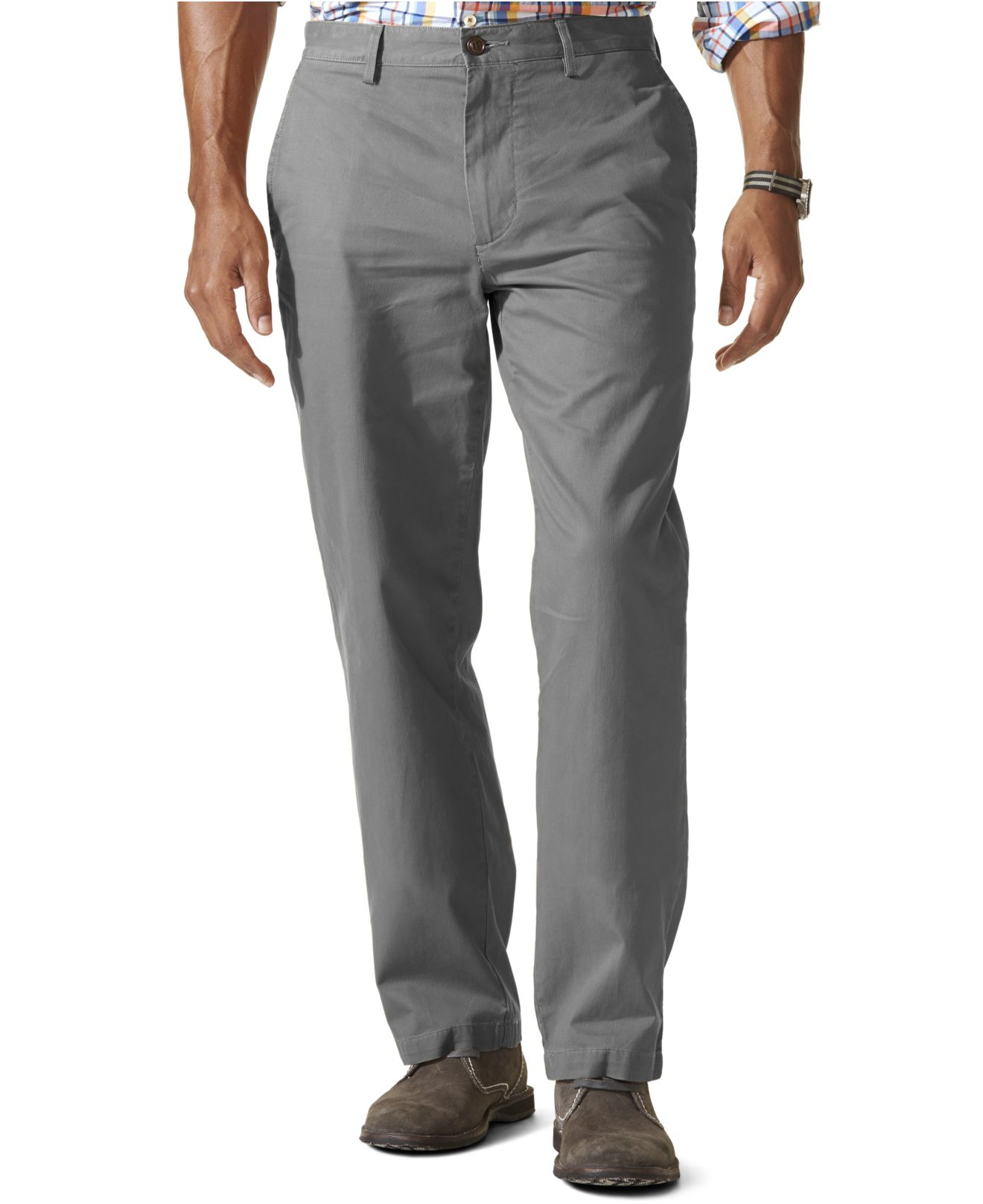 Dockers D2 Straight Fit Field Khaki Dobby Flat Front Pants in Natural ...
