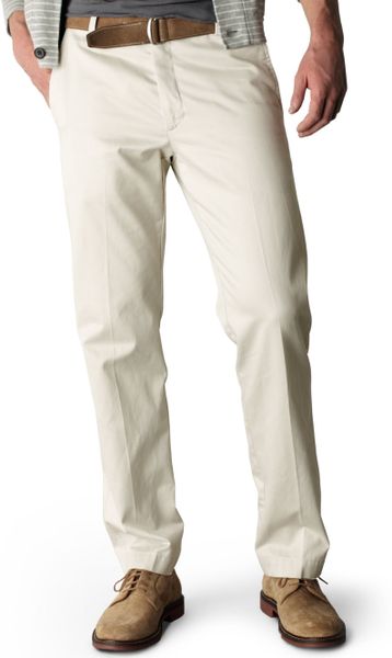 Dockers D1 Slim Fit Signature Khaki Flat Front Pants in White for Men ...