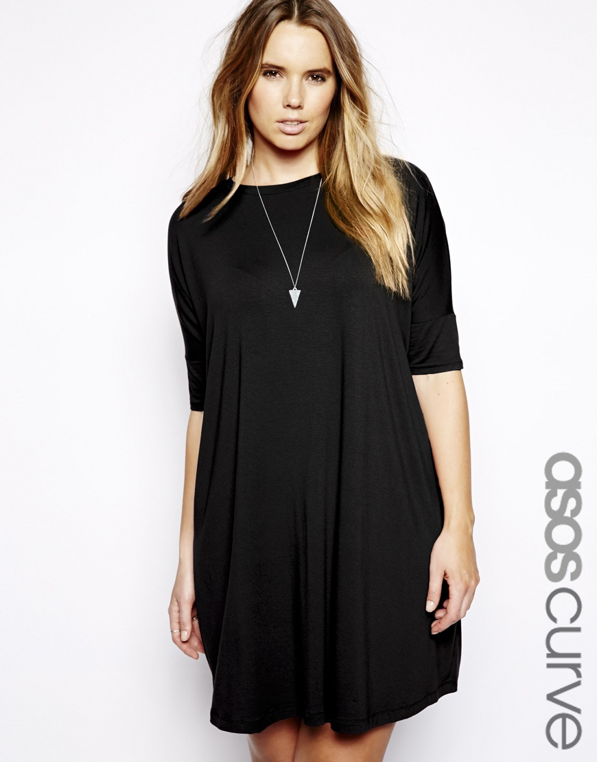 long t shirt dress black