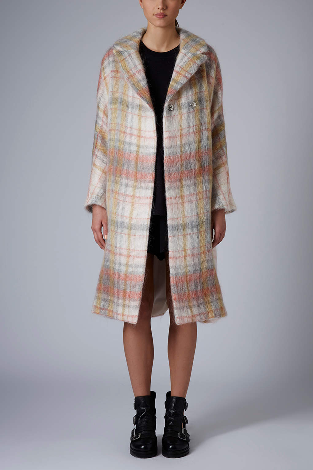 Lyst Check Mohair Blanket Coat By Boutique
