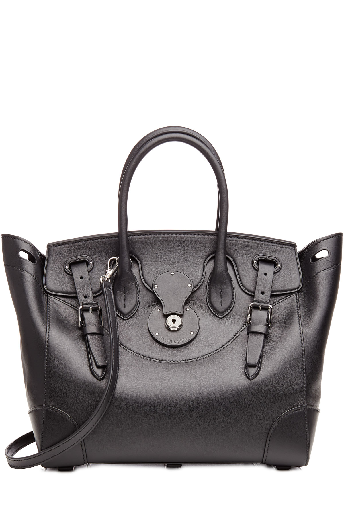 Lyst Ralph Lauren Collection Leather Soft Ricky Tote Black In Gallery