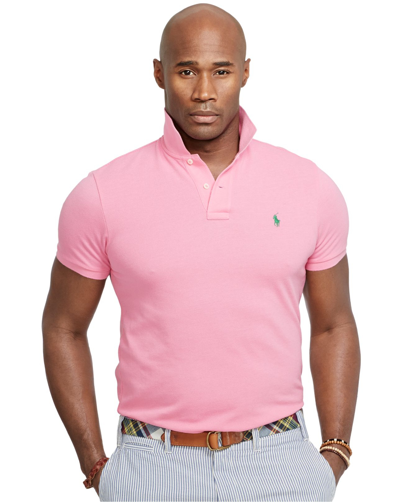 Lyst - Polo Ralph Lauren Big And Tall Solid Mesh Polo in Pink for Men
