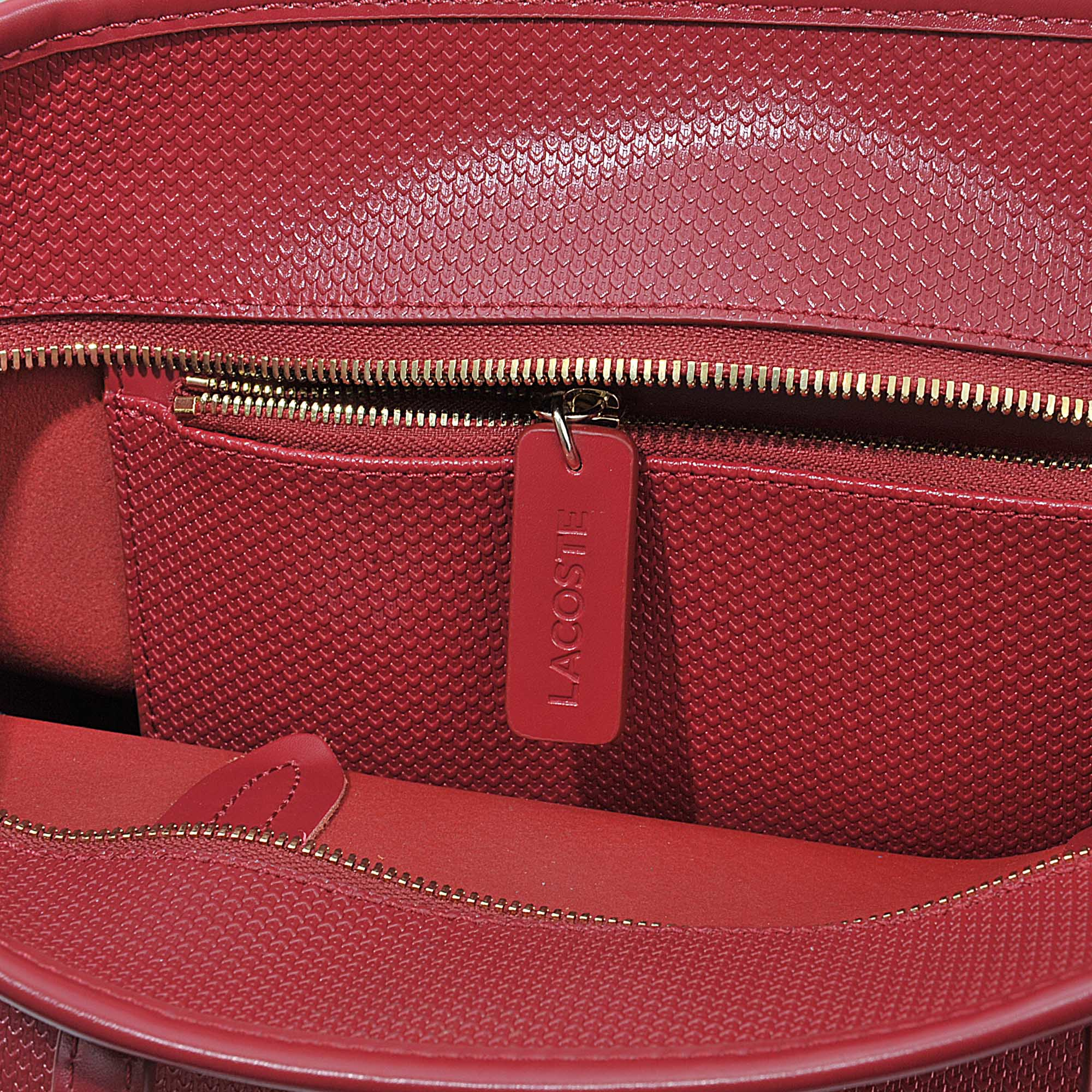 lacoste red tote bag