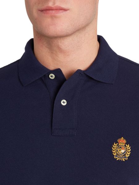 Polo Ralph Lauren Crest Badge Polo Shirt in Blue for Men (Navy) | Lyst
