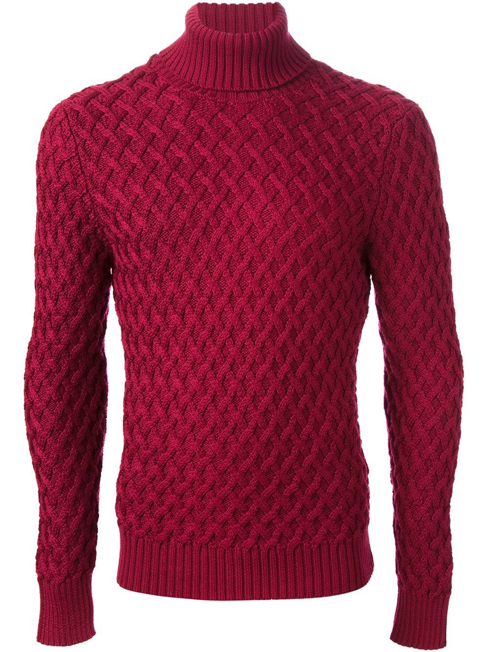 Lyst - Etro Cable Knit Sweater in Red for Men