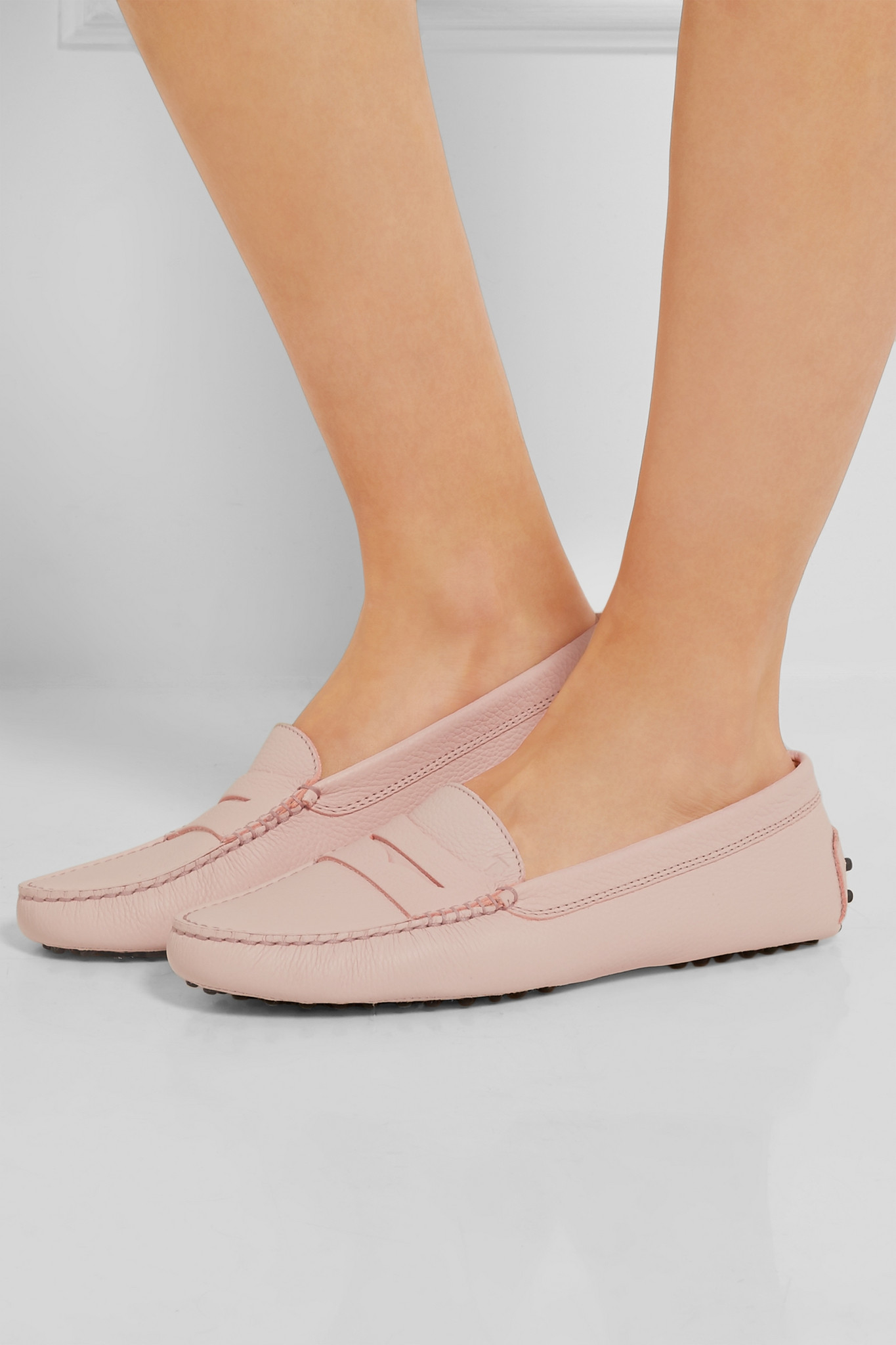 Lyst - Tod'S Gommino Textured-leather Loafers in Pink