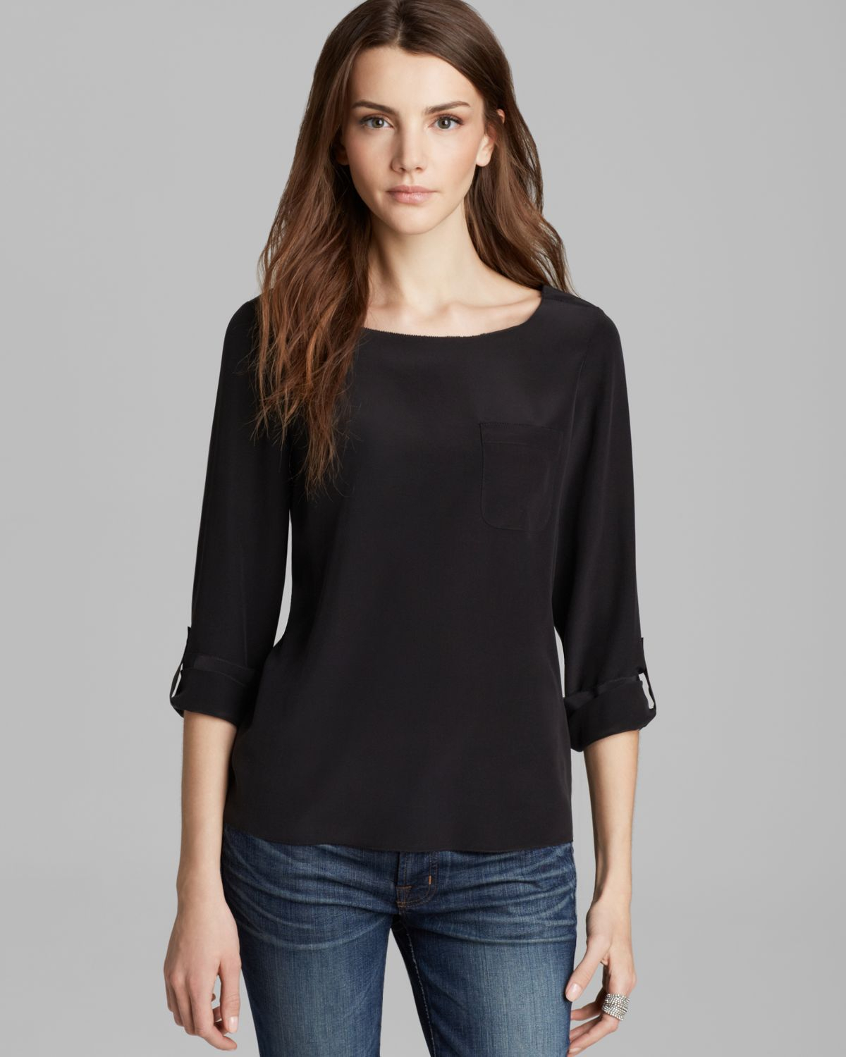 Joie Blouse Florence in Black (Caviar) | Lyst