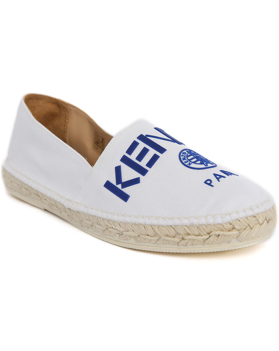 Kenzo White Embroidered Paris Logo Espadrilles in White for Men | Lyst