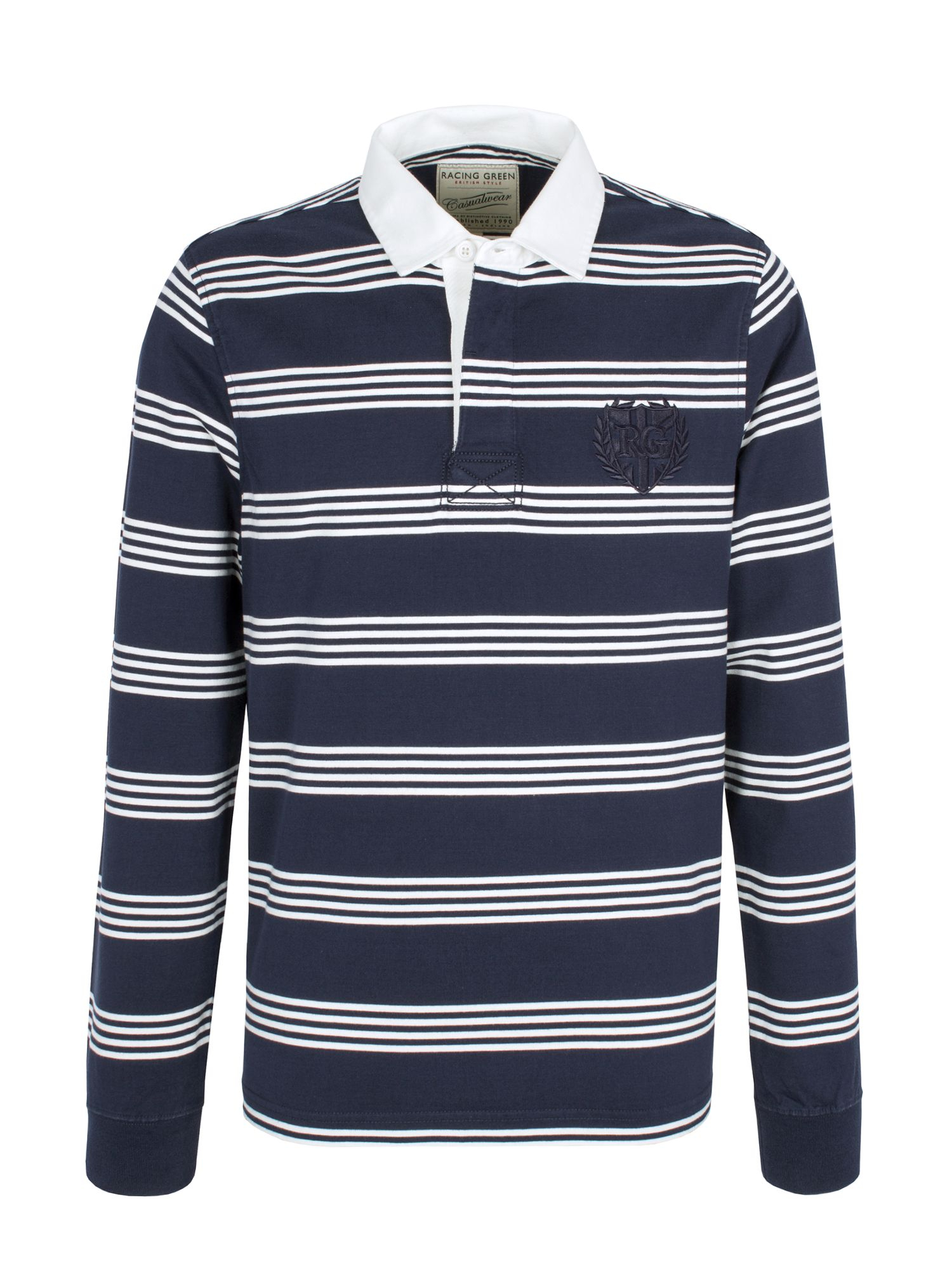 Racing Green Empstead Fine Stripe Rugby Shirt in Blue for Men (Navy) | Lyst