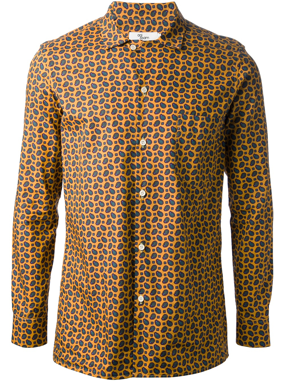 Agi & sam Pheasant Paisley Shirt in Orange for Men | Lyst
