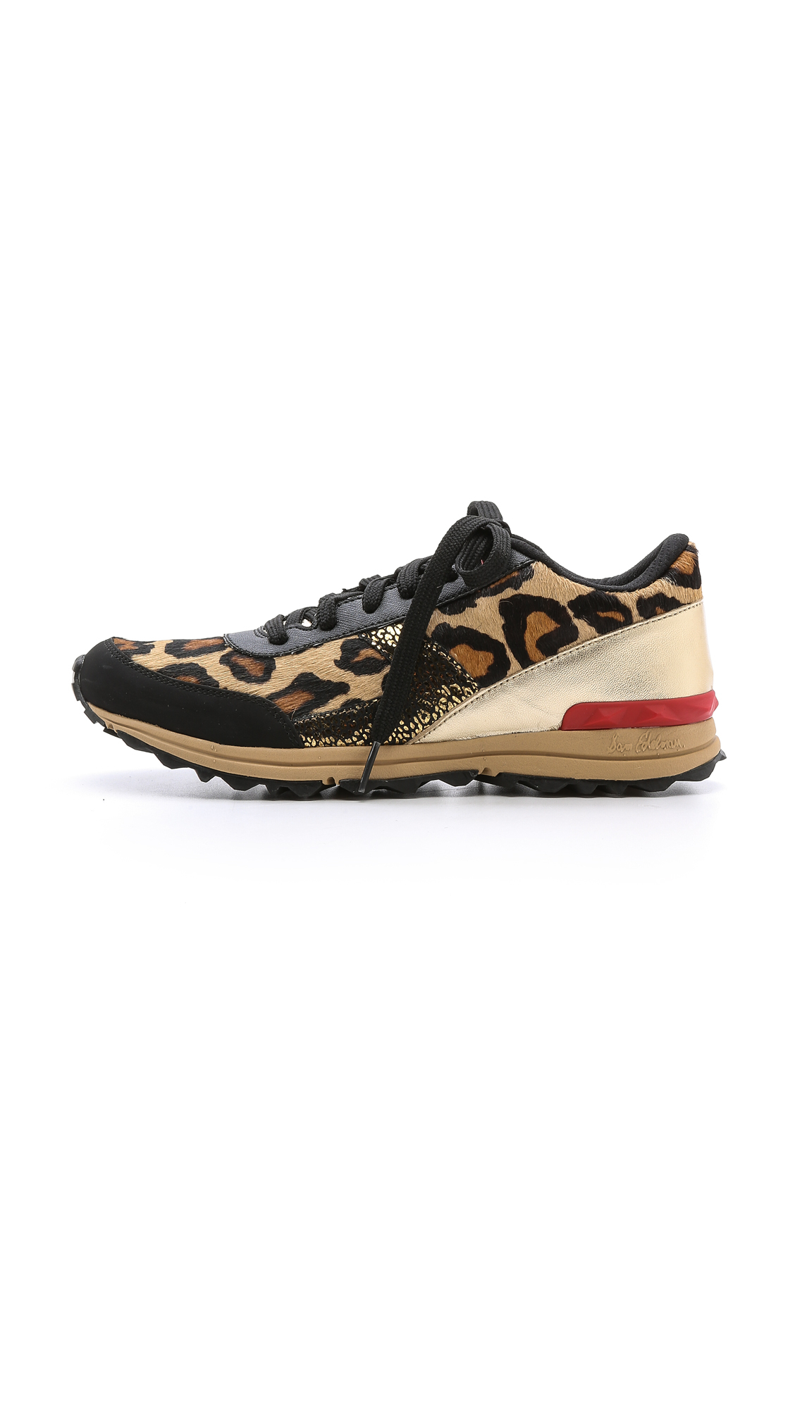 Lyst - Sam Edelman Dax Jogging Sneakers - Black/Gold Leopard