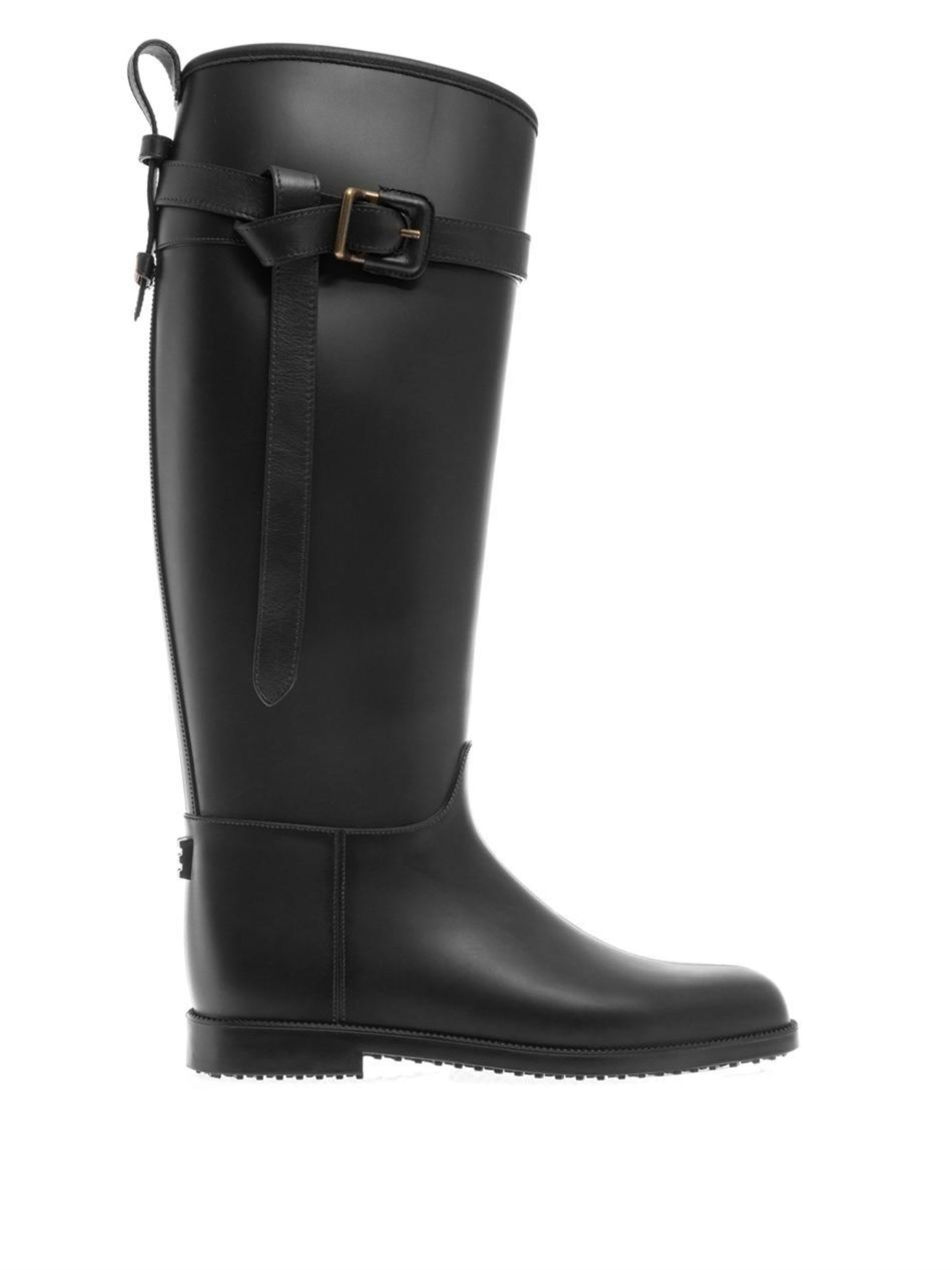 Lyst - Burberry Belted Equestrian Rain Boots in Black