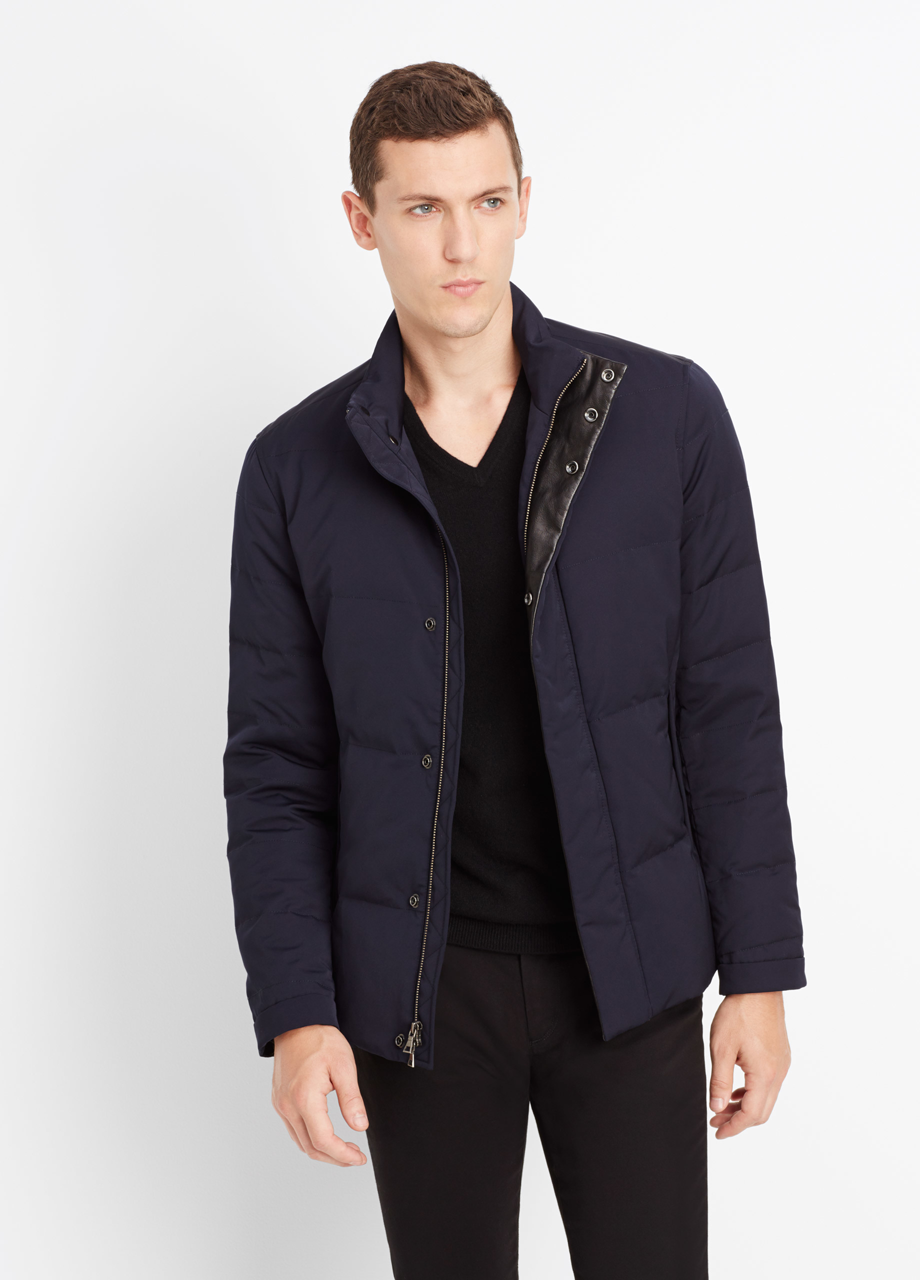 Lyst - Vince Heavy Twill Quilted Jacket in Blue for Men