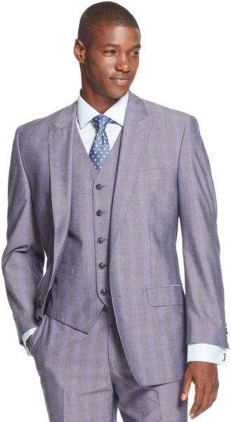 Sean John Glen Plaid Vested Suit in Purple for Men | Lyst