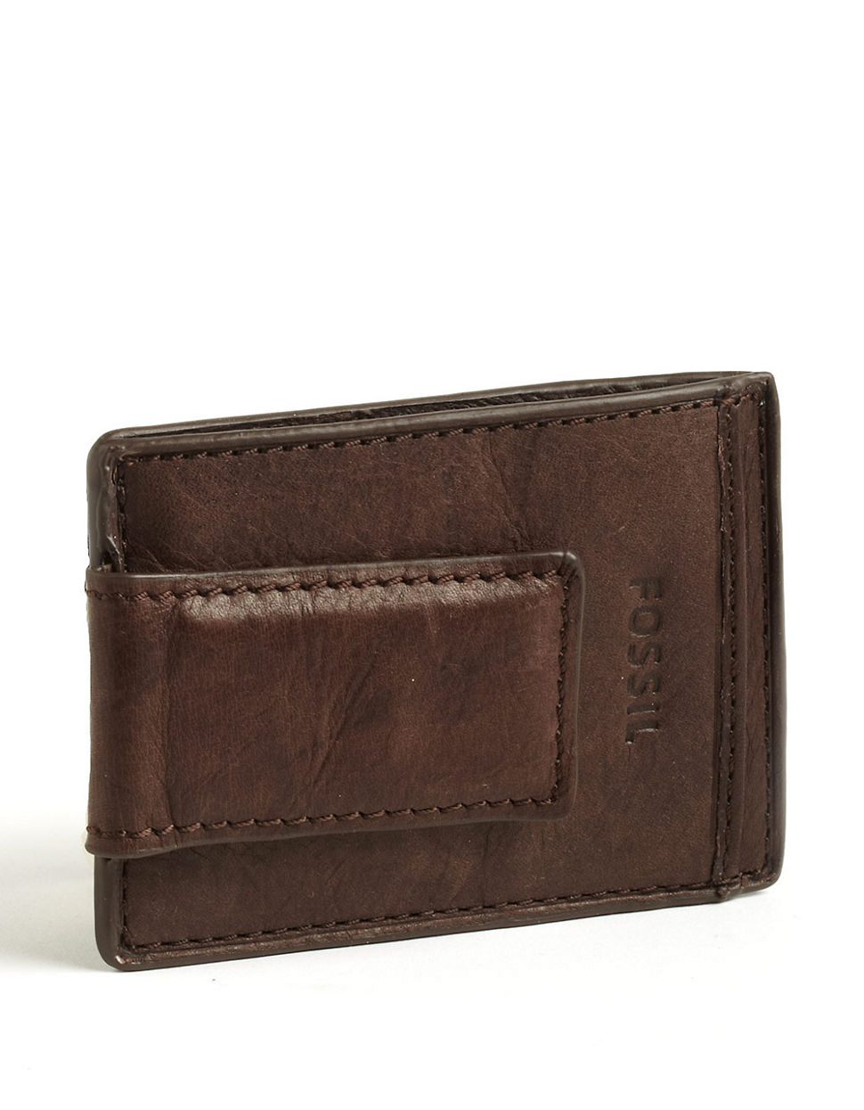 Fossil Magnetic Multi-Card Leather Wallet in Brown for Men | Lyst