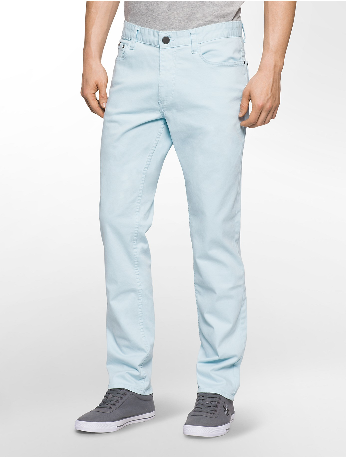 Lyst Calvin Klein Jeans Slim Straight Leg 5 Pocket Sateen Pants In Blue For Men