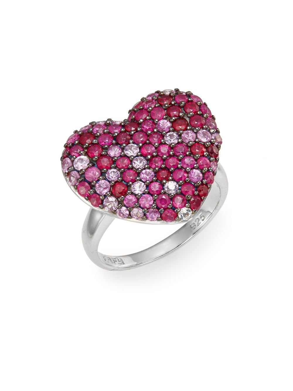 Lyst - Effy Ruby, Pink Sapphire & Sterling Silver Heart Ring in Pink