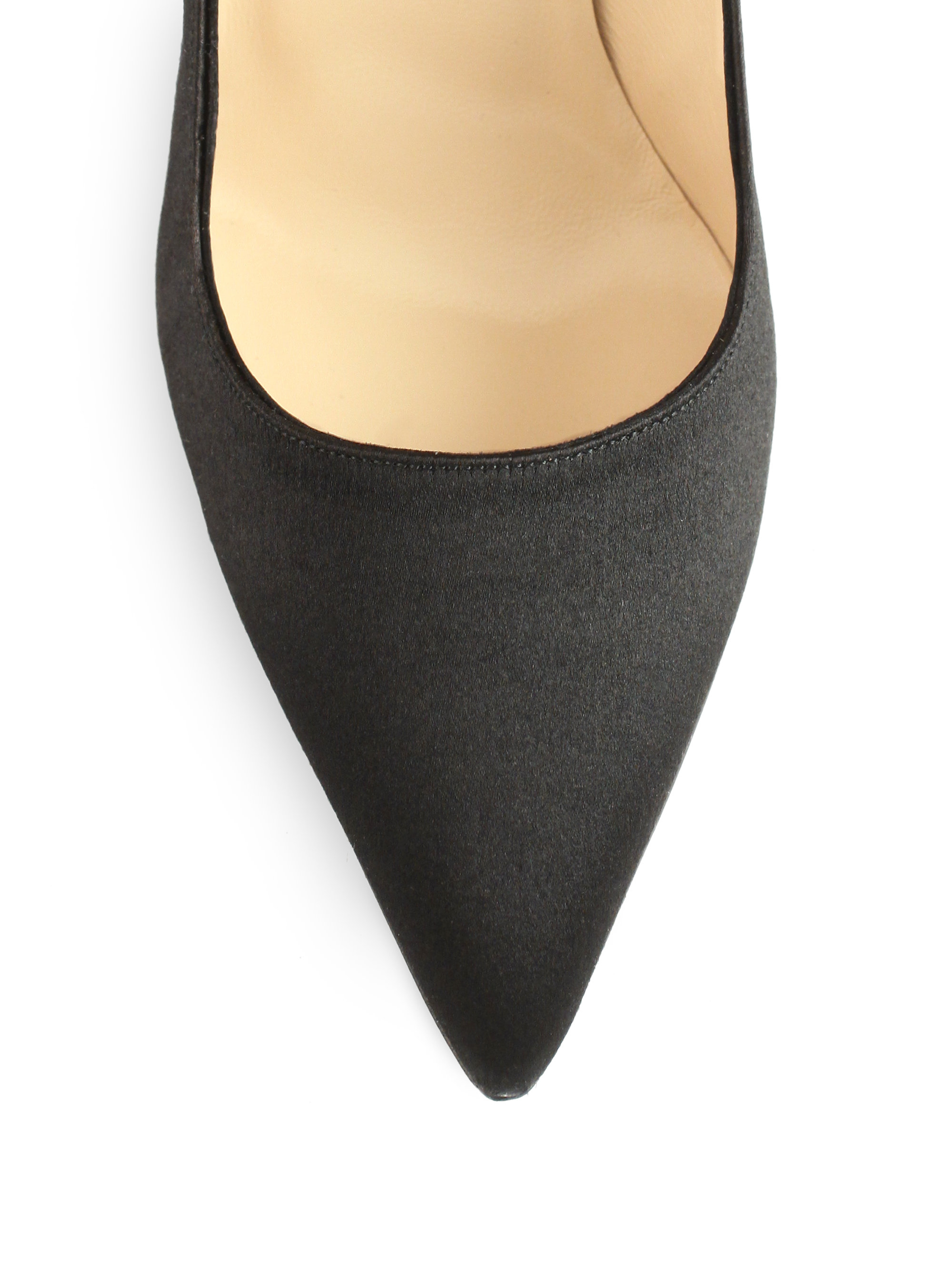 satin ankle strap pumps