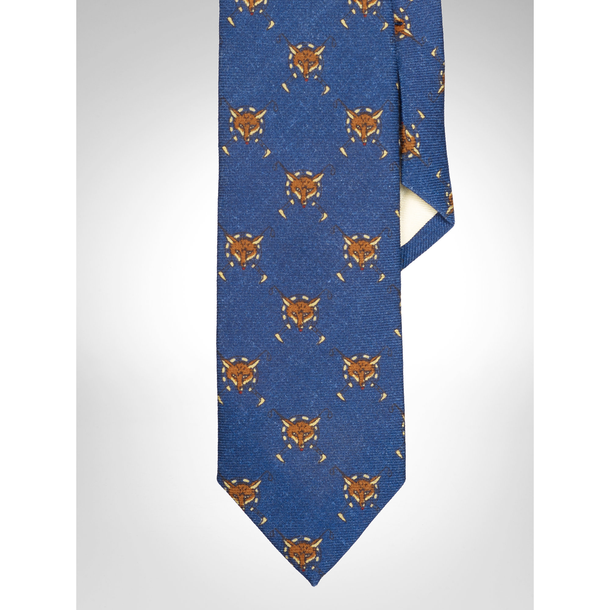 Lyst - Polo Ralph Lauren Fox Wool Challis Tie in Blue for Men